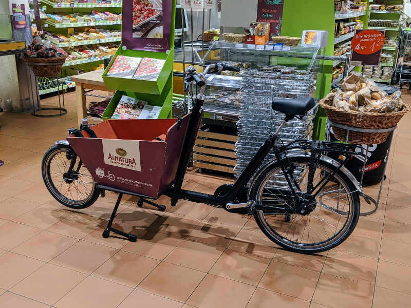 Lastenrad bei Alnatura Frankfurt